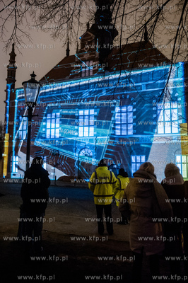 Gdańsk. Video Mapping na Ratuszu Staromiejskim - wideoprojkcja...