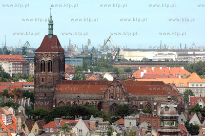 Panorama Gdanska z 55-metrowego dzwigu firmy Castel...