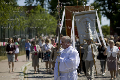 Procesja Bozego Ciala w gdanskiej dzielnicy Letnica....
