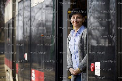 Zajezdnia tramwajowa w Gdańsku Nowym Porcie. Nz. motorniczaWioletta...