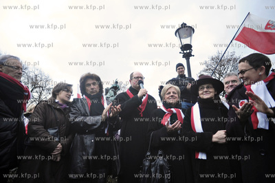 Wielka parada Niepodleglosci w Gdansku. Wsrod uczestnikow...
