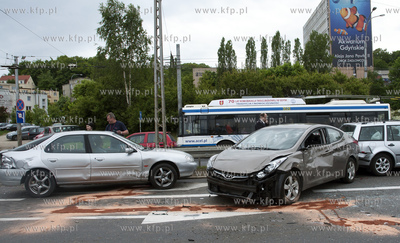 Gdynia. Wypadek na skrzyzowaniu ulic Morskiej i Wolnosci....