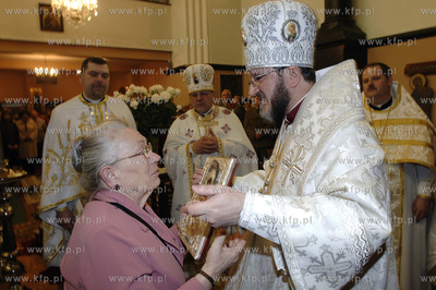 Nabozenstwo w cerkwi prawoslawnej sw Mikolaja w Gdansku...