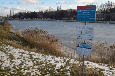 Zamarznięty zbiornik retencyjny Srebrniki. 04.02.2019...