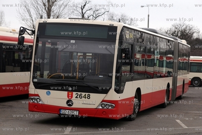 Zajezdnia autobusowa ZKM przy ul. Hallera w Gdańsku....