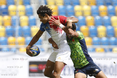 Gdynia. Mistrzostwa Europy w Rugby 7. Mecz Hiszpania...