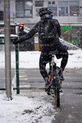 Zima z Gdańsku. Pętla Siedlce. Rowerzysta. 11.01.2025...