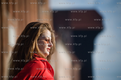 Gdansk. Dlugie Pobrzeze. Aktorka z Gdanska, mieszkajaca...