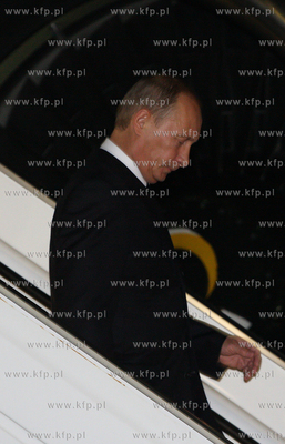 Gdansk. Rebiechowo. Premier Rosji, Wladimir Putin przylecial...