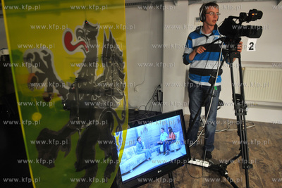 Studio telewizji CSBTV w Rumi. Nagranie programu "...