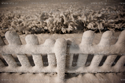 Gdansk. Zimowy krajobraz osiedla Ujescisko po obfitych...