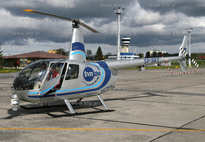 Gdansk, Rebiechowo Nz.Smiglowiec Robinson R44 Blekitny...