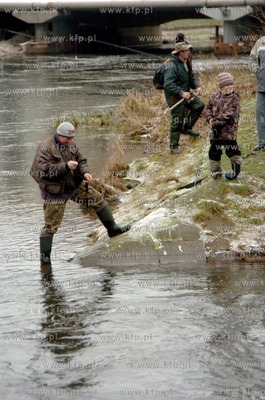 Na rzece Slupi od polnocy mozna odlawiac trocie i lososie,...