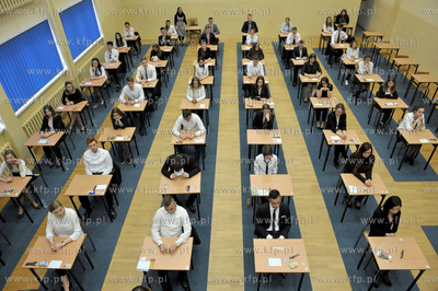 Egzamin maturalny w XX LO w Gdansku w dzielnicy Piecki-Migowo,...