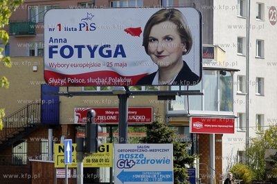 Plakat wyborczy Anny Fotygi z Prawa i Sprawiedliwosci...