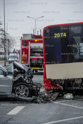 Gdansk. Wypadek drogowy na ulicy Slowackiego w poblizu...