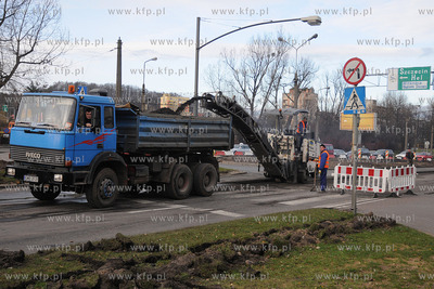 Poczatek przebudowy ukladu drogowego Wezel Sw. Maksymiliana...