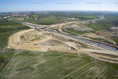 Gdansk. Budowa obwodnicy poludniowej z lotu ptaka....