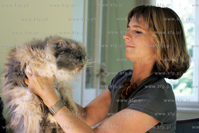 Malgorzata Tusk z kotem.
13.09.2005
fot. Wojtek Jakubowski...