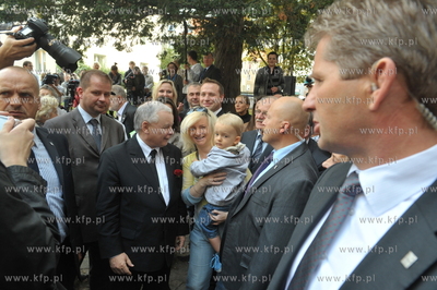 Gdansk, Wrzeszcz. Jaroslaw Kaczynski przyjechal do...