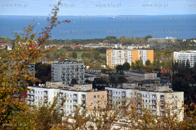 Gdansk Oliwa. Widok z platformy widokowej na gorze...