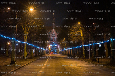 Gdańsk Wrzeszcz. Świąteczna iluminacja przy ulicy...