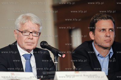 Gdansk. Sala Rady Miasta. Konferencja prasowa Niemieckiej...