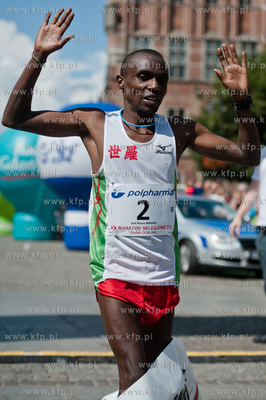 Gdansk. XX Maraton Solidarnosci.
Nz zwyciezca Joel...
