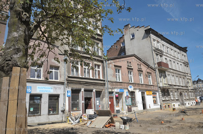 Gdansk. Dolne Miasto. Remont i przebudowa ulicy Lakowej....