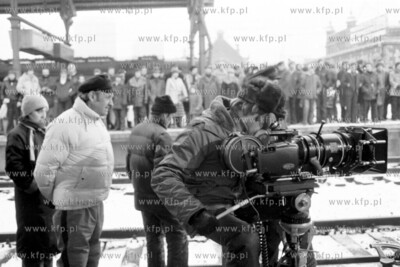 Andrzej Wajda na planie filmowym " Czlowieka z zelaza...