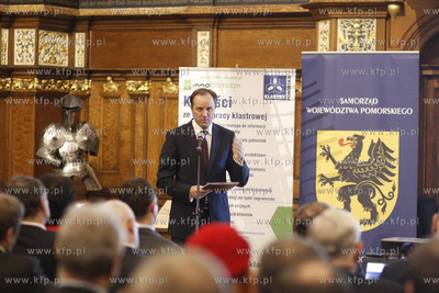 Gdansk. Dwor Artusa. Pozegnanie Andrzeja Golygi - prezesa...