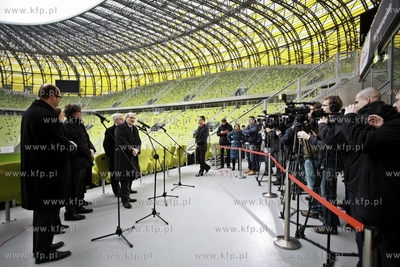 PGE Arena. Konferencja prasowa z udziałem przedstawicieli...