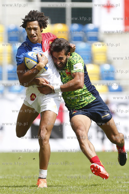 Gdynia. Mistrzostwa Europy w Rugby 7. Mecz Hiszpania...