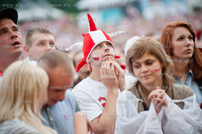 Gdansk. Strefa Kibica na Placu Zebran Ludowych gdzie...