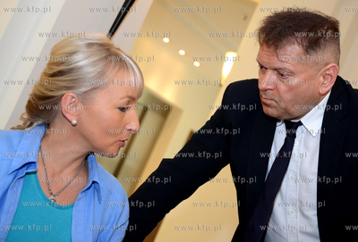 Gdansk. Hotel Scandic. Konferencja prasowa Iwony Wieczorek...