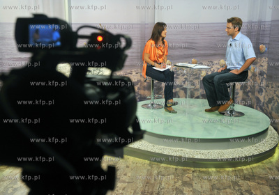 Studio telewizji CSBTV w Rumi. Nagranie programu "...
