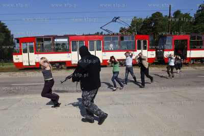 Gdansk Stogi. Cwiczenia ZKM, Policji, Strazy Pozarnej...
