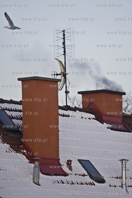 Gdańsk. Kominy domowe w Letnicy. 10.01.2017 fot. Krzysztof...
