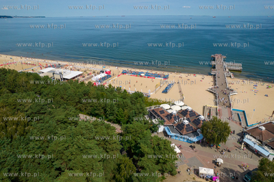 Wakacje w Gdańsku. Plaża w okolicy molo w Brzeźnie....