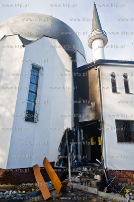 Gdansk. Meczet przy ul. Abrahama, pod drzwiami ktorego...