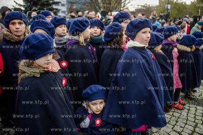 Gdansk. Wrzeszcz. Uroczyste złożenie kwiatów pod...