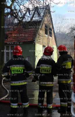 Pozar domu przy ulicy Trugutta 87 w Gdansku - Wrzeszczu....