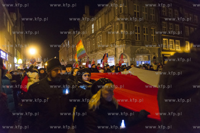 Gdańsk. Przemarsz konduktu żałobnego z trumną zamordowanego...