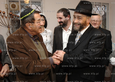 Wizyta Guntera Grassa w synagodze w Gdansku - Wrzeszczu...