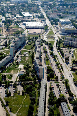 Gdansk Przymorze z lotu ptaka. Ul. Kolobrzeska.Po lewej...