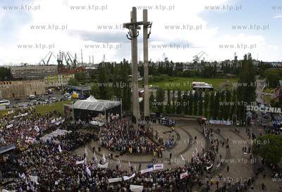 Gdansk. Uroczystosci rocznicowe z okazji obalenia komunizmu...