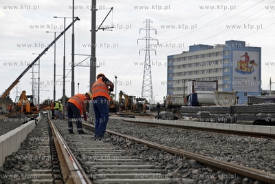 Gdansk Letnica. Przebudowa torowiska przy ul. Marynarki...