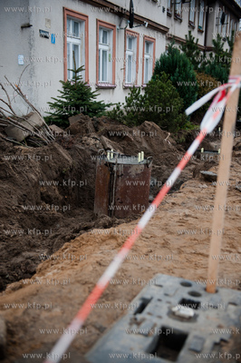 Slupsk. Remontowana i modernizowana ulica Grunwaldzka,...