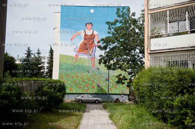 Gdansk. Zaspa. Nowy mural przy ul. Bajana autorstwa...