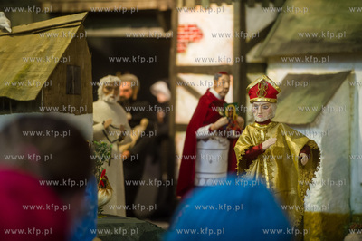 Gdansk. Ruchoma Szopka Bozonarodzeniowa w kosciele...